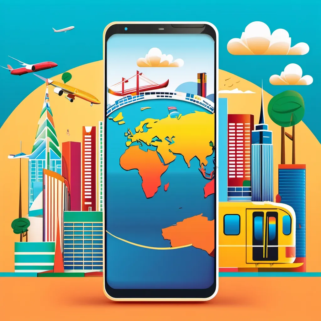 A mobile phone on world travel